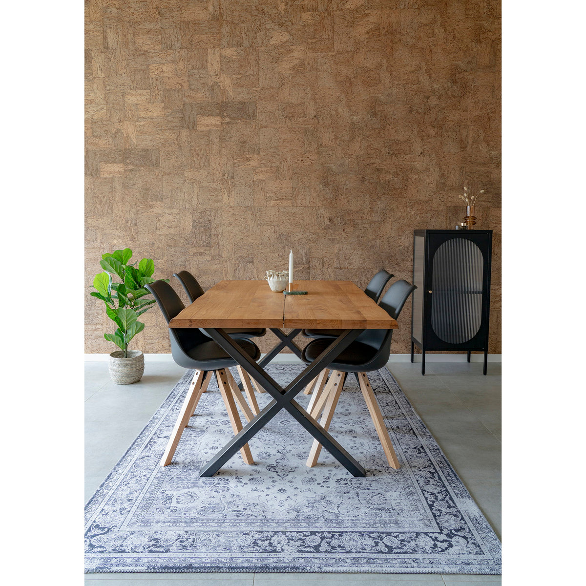 
Tavolo da pranzo in legno massello allungabile «Toulons» 200-300 x 95 cm - Rovere Naturale / Senza prolunghe