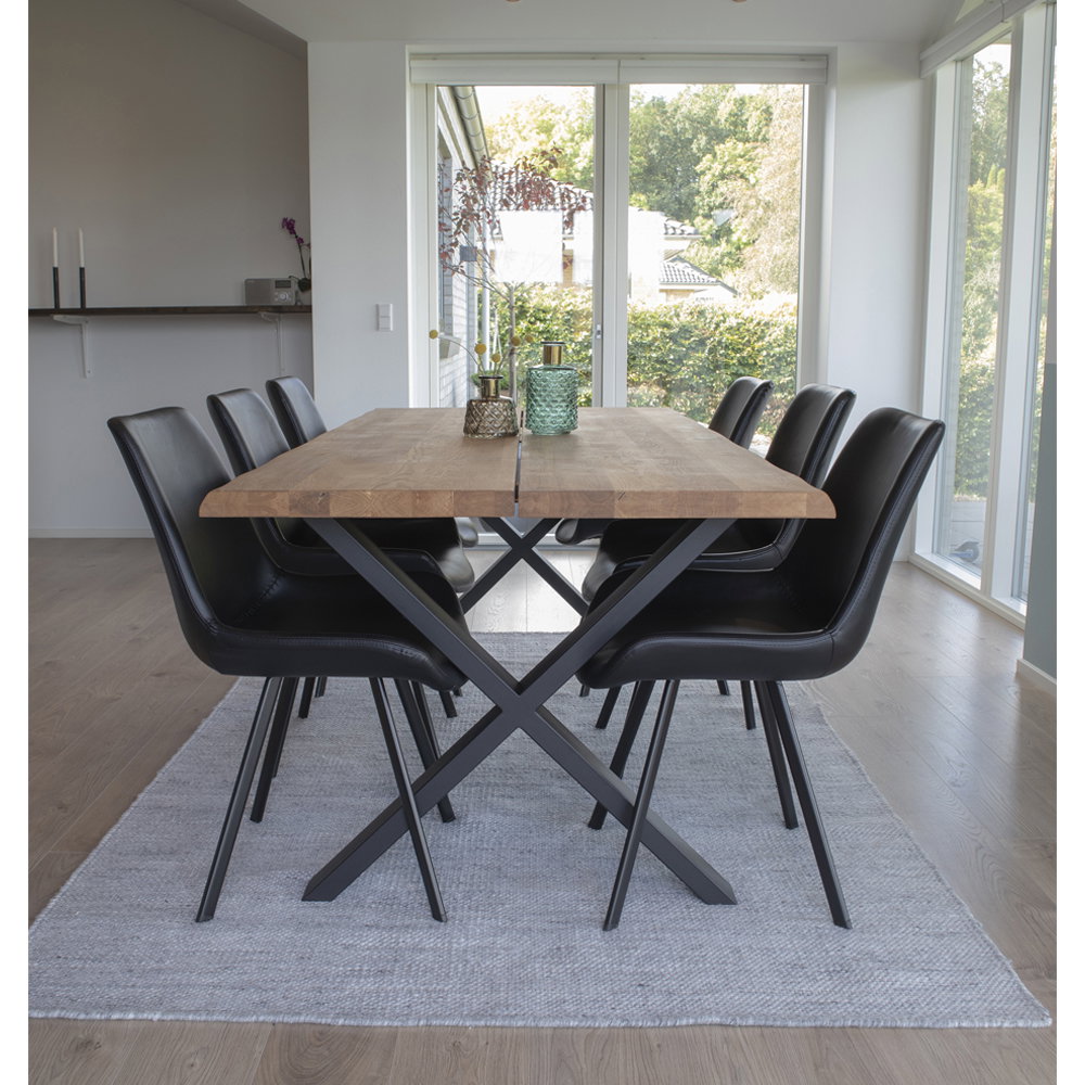 
Tavolo da pranzo in legno massello allungabile «Toulons» 200-300 x 95 cm - Rovere Naturale / Senza prolunghe