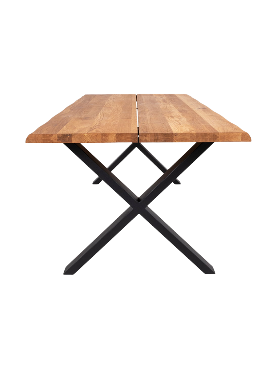
Tavolo da pranzo in legno massello allungabile «Toulons» 200-300 x 95 cm - Rovere Naturale / Senza prolunghe