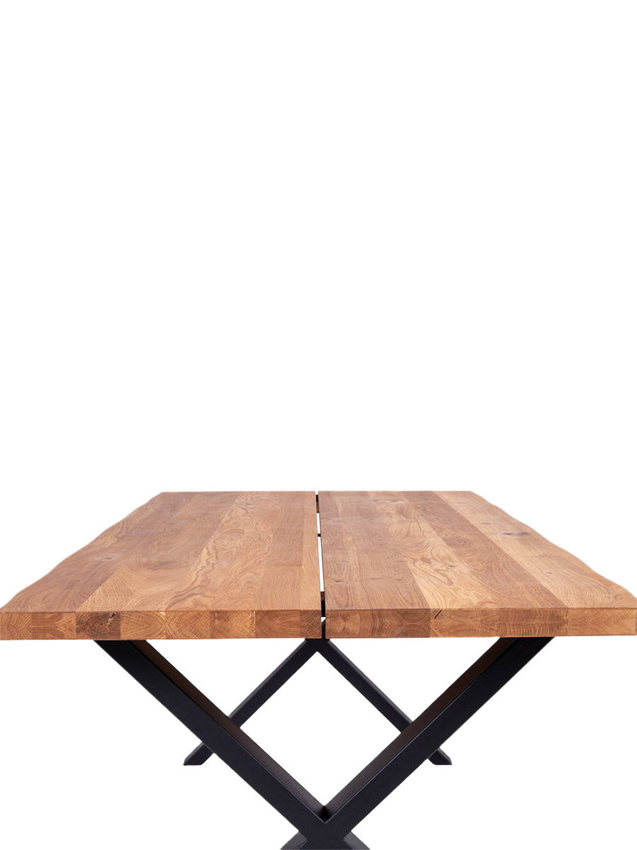 
Tavolo da pranzo in legno massello allungabile «Toulons» 200-300 x 95 cm - Rovere Naturale / Senza prolunghe