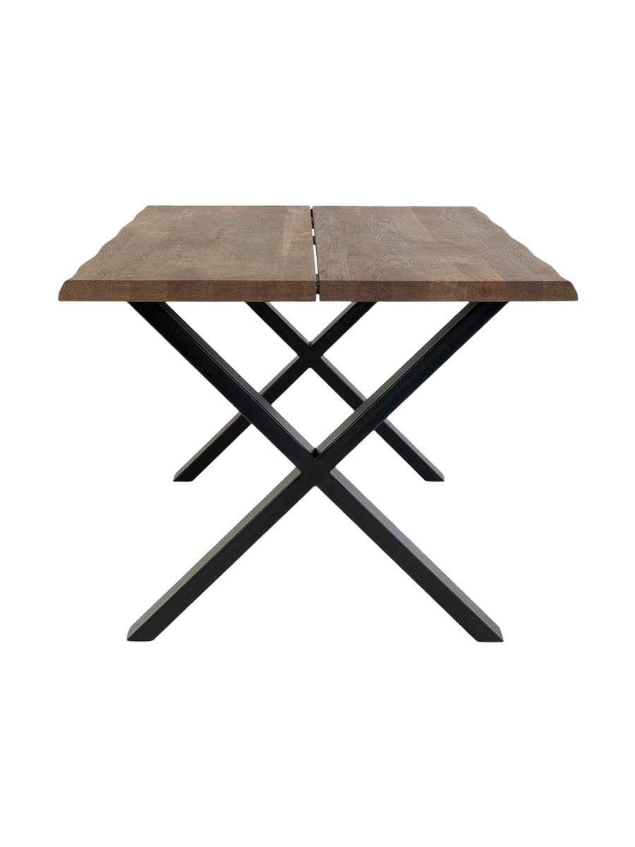 
Tavolo da pranzo in legno massello allungabile «Toulons» 140-240 x 95 cm - Rovere Marrone scuro / Senza prolunghe