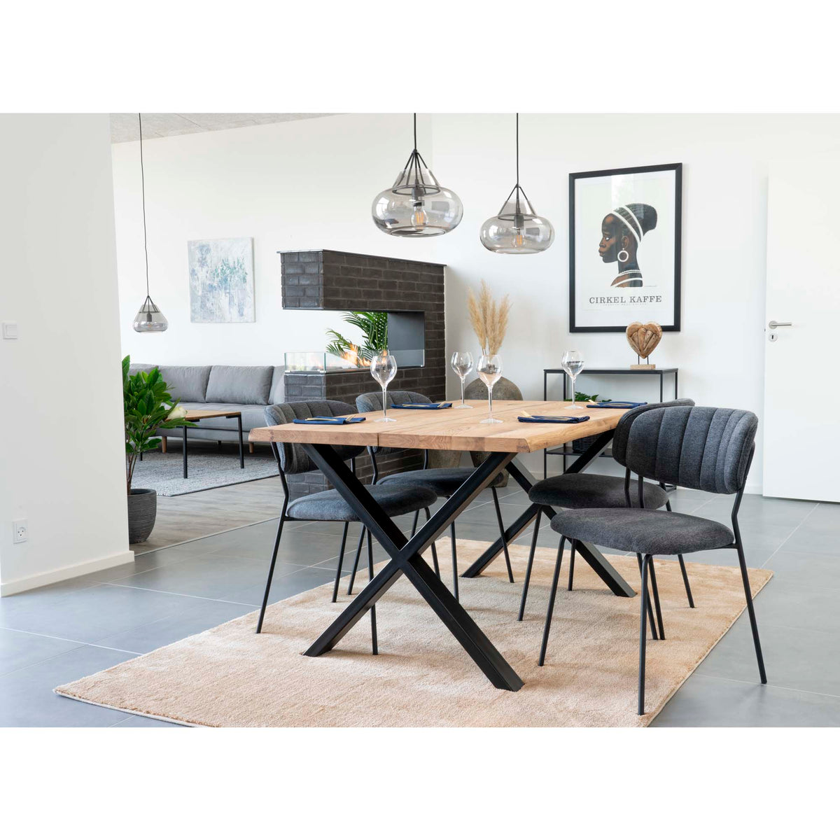 
Tavolo da pranzo in legno massello allungabile «Toulons» 140-240 x 95 cm - Rovere Naturale / Senza prolunghe