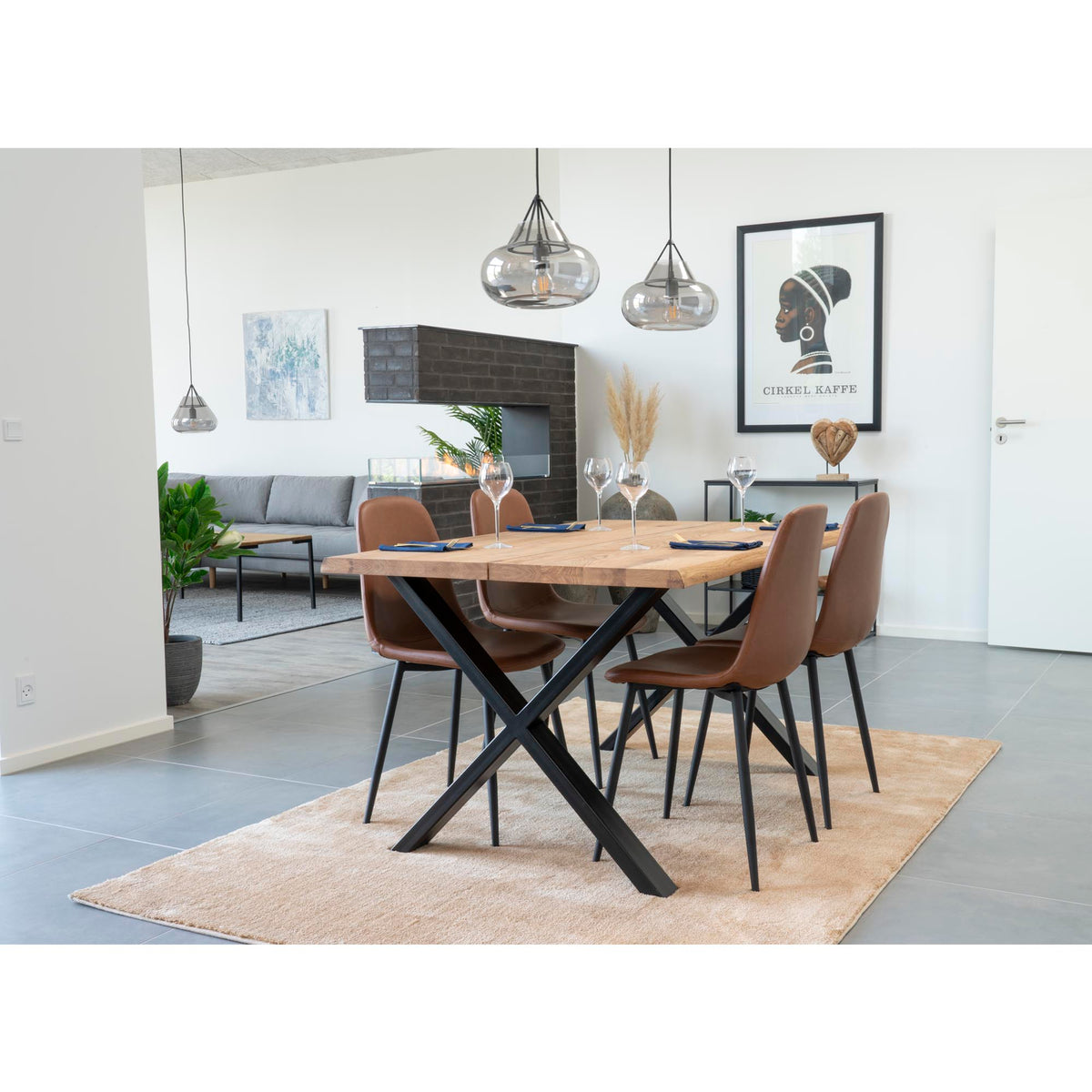 
Tavolo da pranzo in legno massello allungabile «Toulons» 140-240 x 95 cm - Rovere Naturale / Senza prolunghe