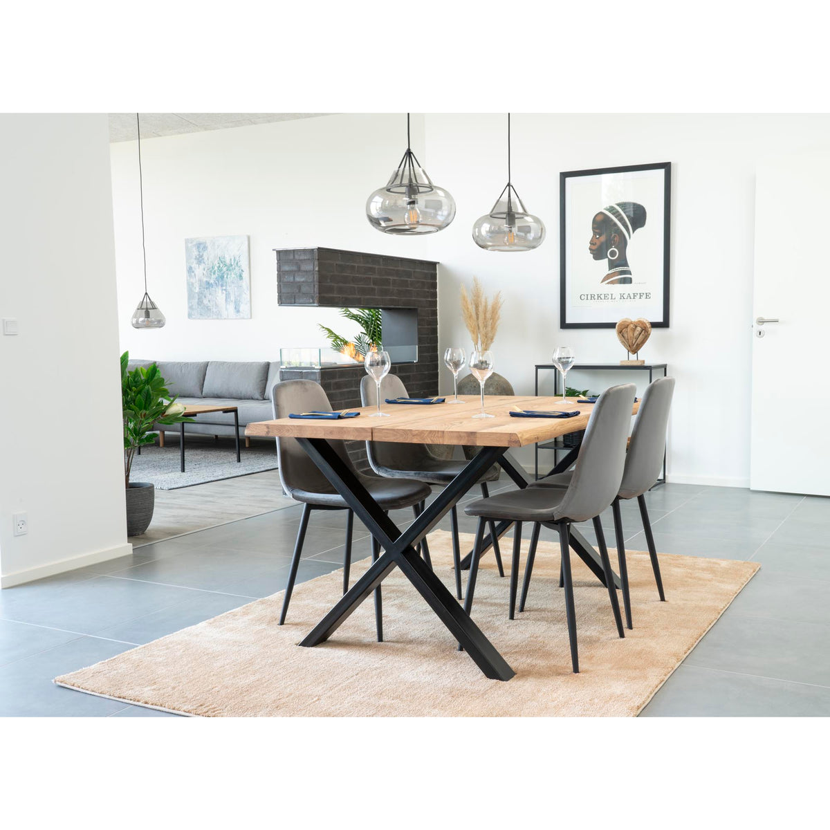 
Tavolo da pranzo in legno massello allungabile «Toulons» 140-240 x 95 cm - Rovere Naturale / Senza prolunghe