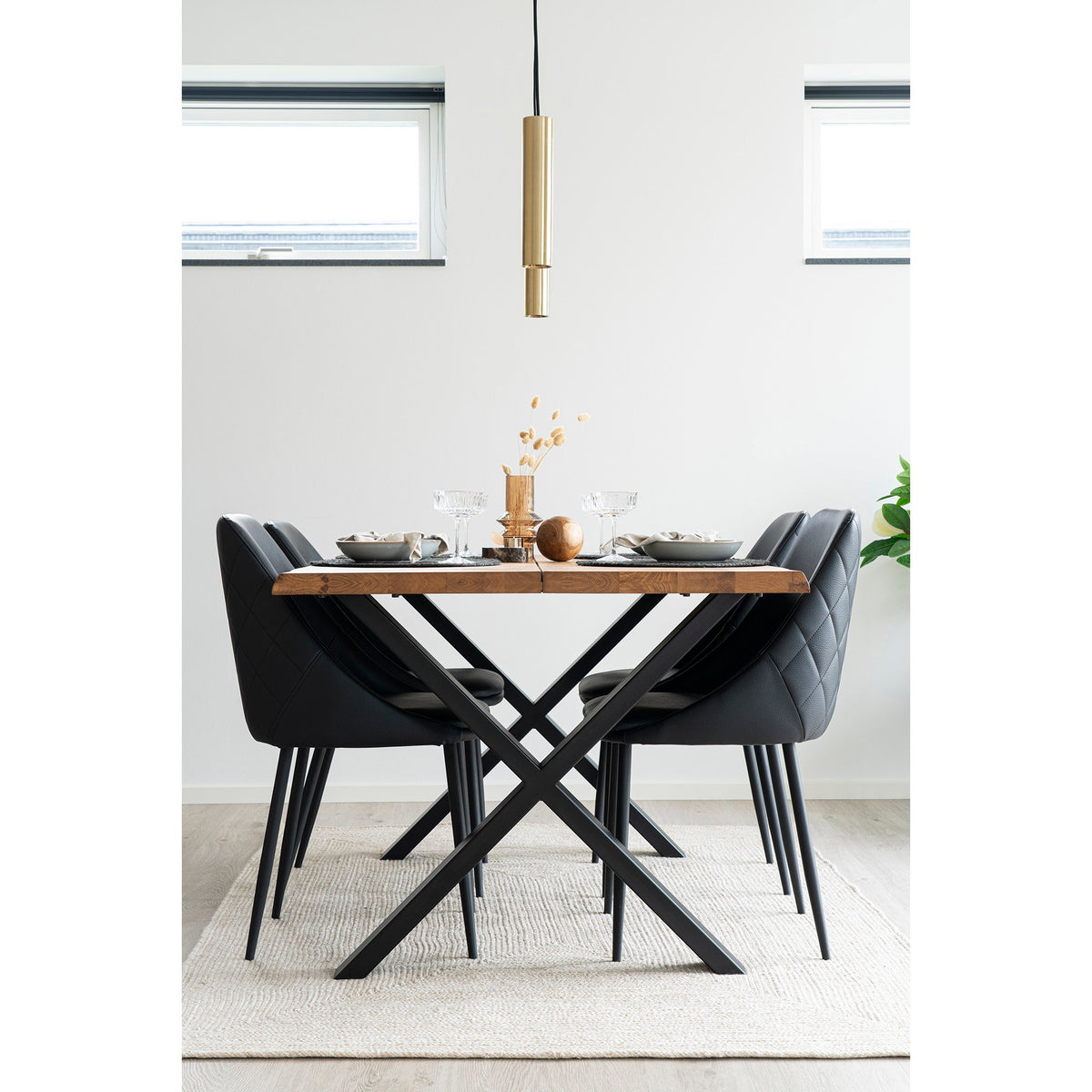 
Tavolo da pranzo in legno massello allungabile «Toulons» 140-240 x 95 cm - Rovere Naturale / Senza prolunghe