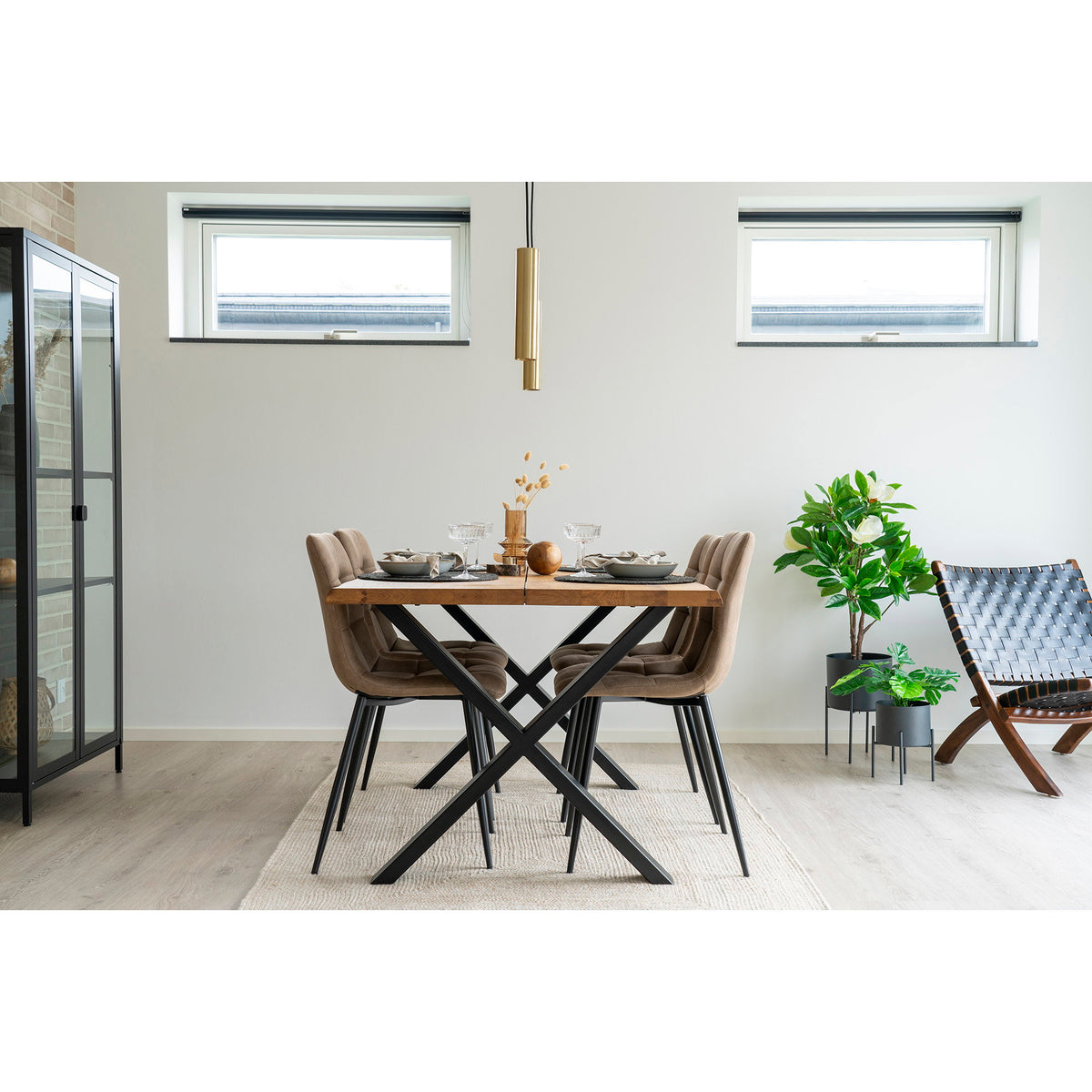 
Tavolo da pranzo in legno massello allungabile «Toulons» 140-240 x 95 cm - Rovere Naturale / Senza prolunghe