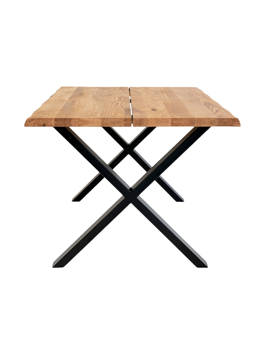 
Tavolo da pranzo in legno massello allungabile «Toulons» 140-240 x 95 cm - Rovere Naturale / Senza prolunghe