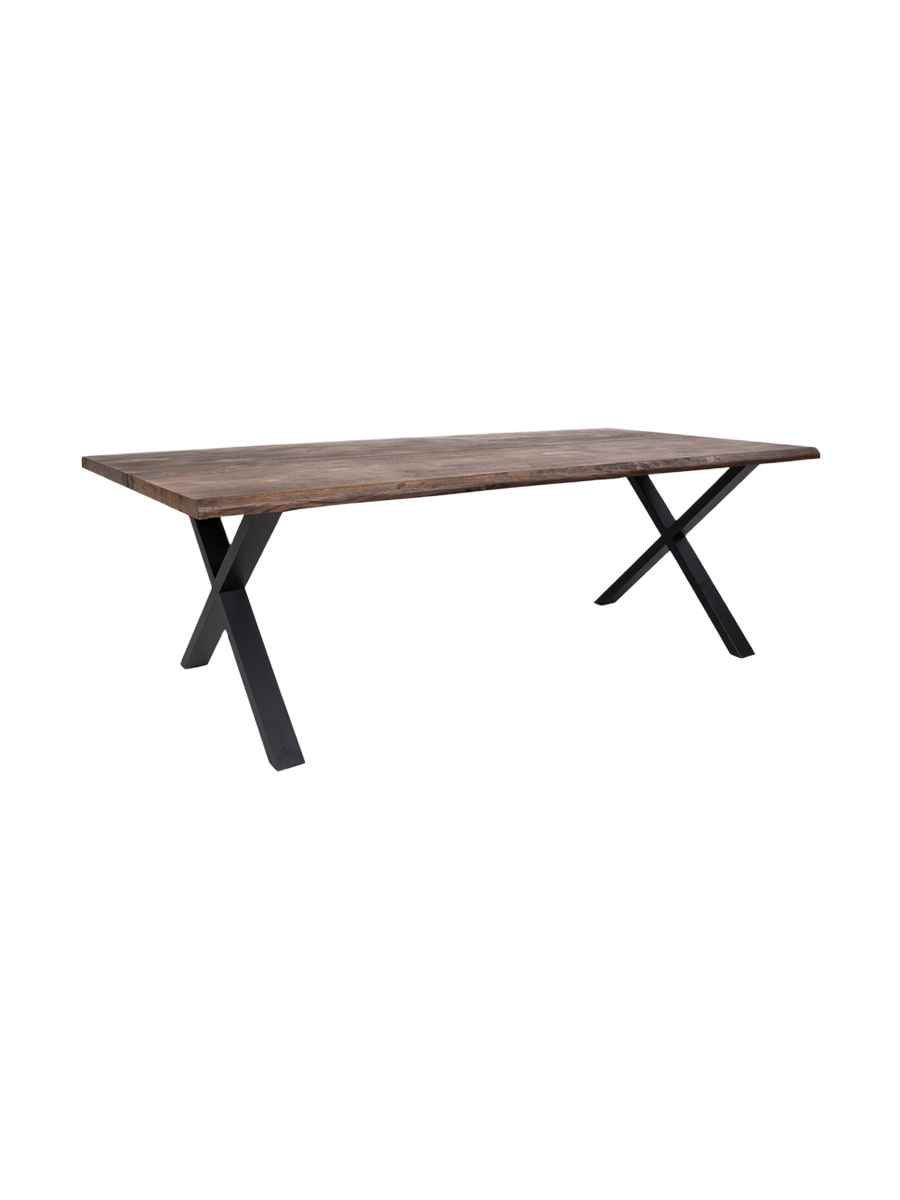 
Tavolo da pranzo in legno massello allungabile «Toulons» 240-340 x 95 cm - Rovere Marrone scuro / Senza prolunghe