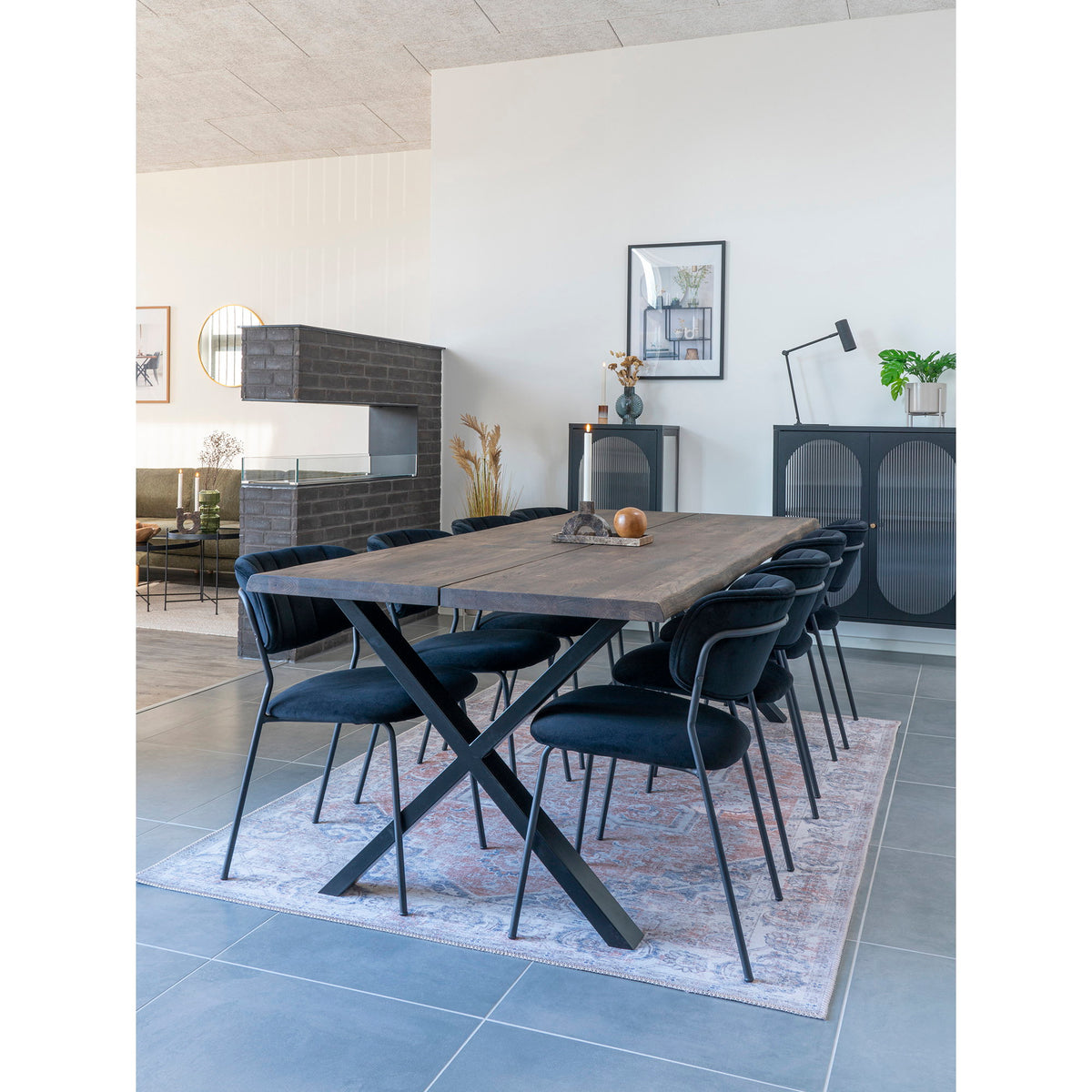 
Tavolo da pranzo in legno massello allungabile «Toulons» 240-340 x 95 cm - Rovere Marrone scuro / Senza prolunghe