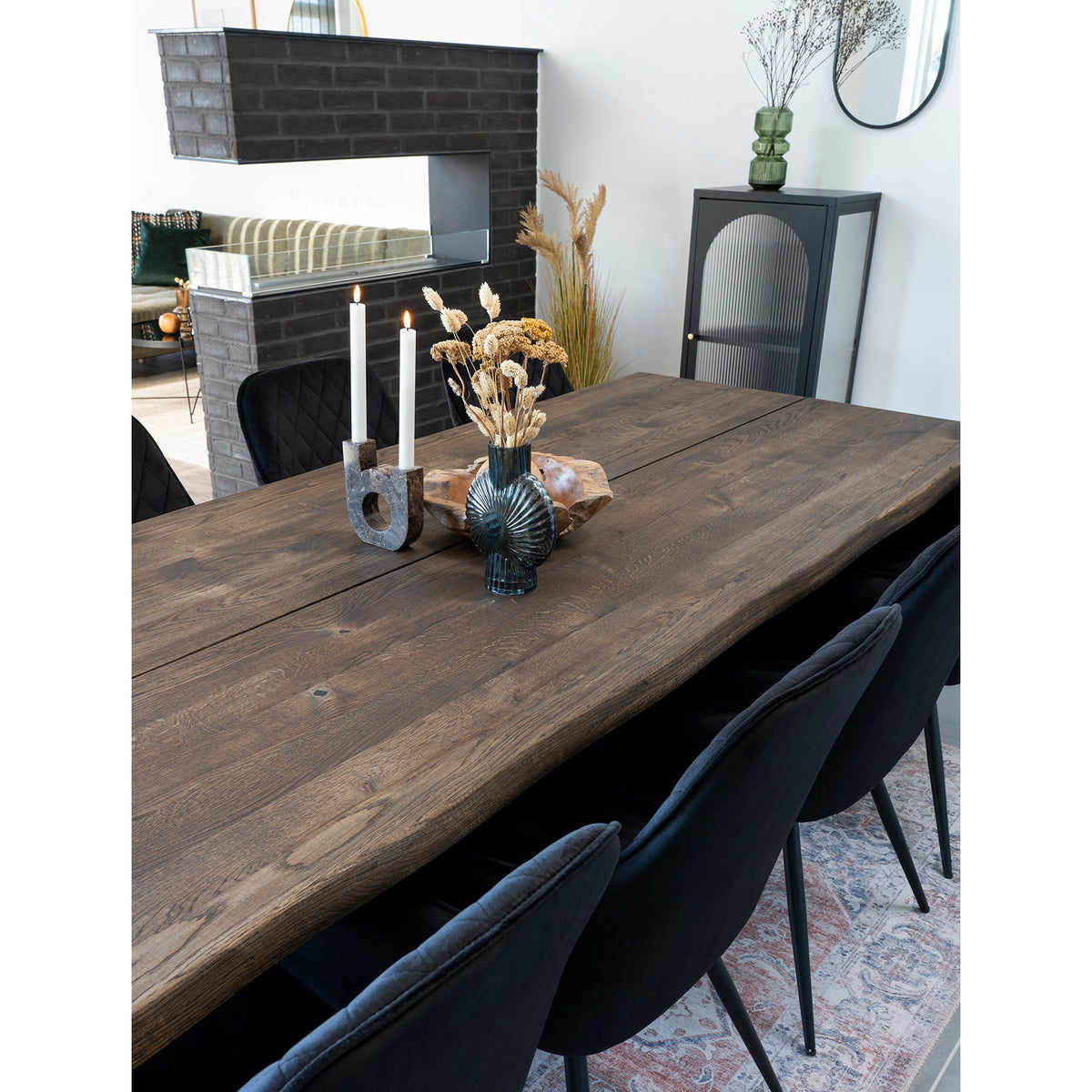 
Tavolo da pranzo in legno massello allungabile «Toulons» 240-340 x 95 cm - Rovere Marrone scuro / Senza prolunghe