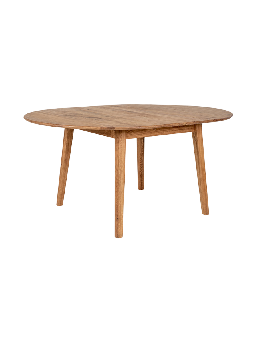 
Tavolo da pranzo in legno massello allungabile «Metzo» 118-158 x 118 cm - Naturale
