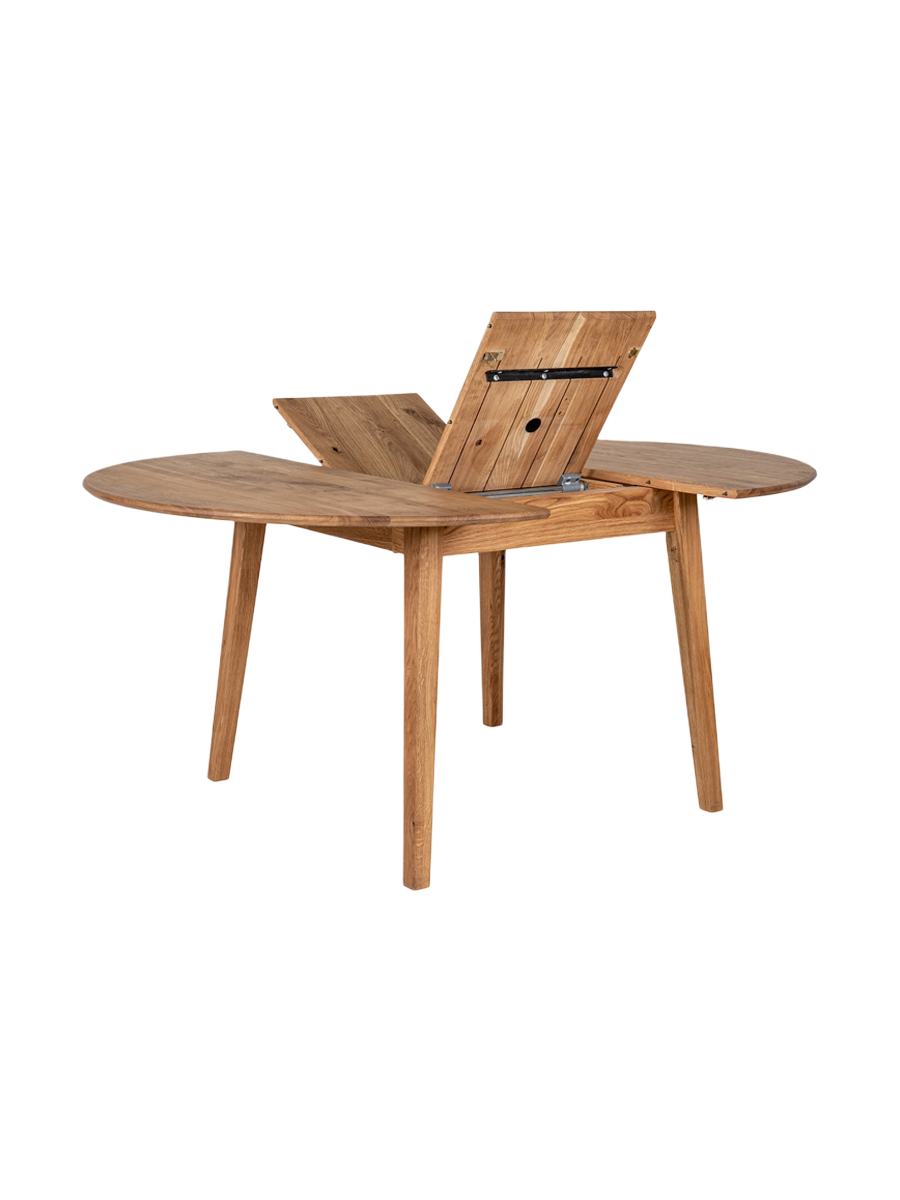 
Tavolo da pranzo in legno massello allungabile «Metzo» 118-158 x 118 cm - Naturale