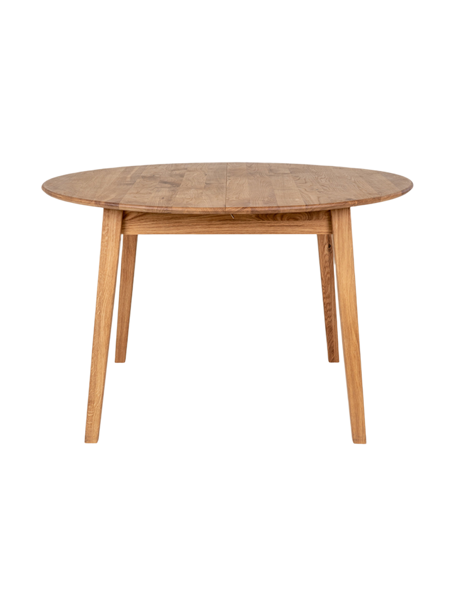 
Tavolo da pranzo in legno massello allungabile «Metzo» 118-158 x 118 cm - Naturale