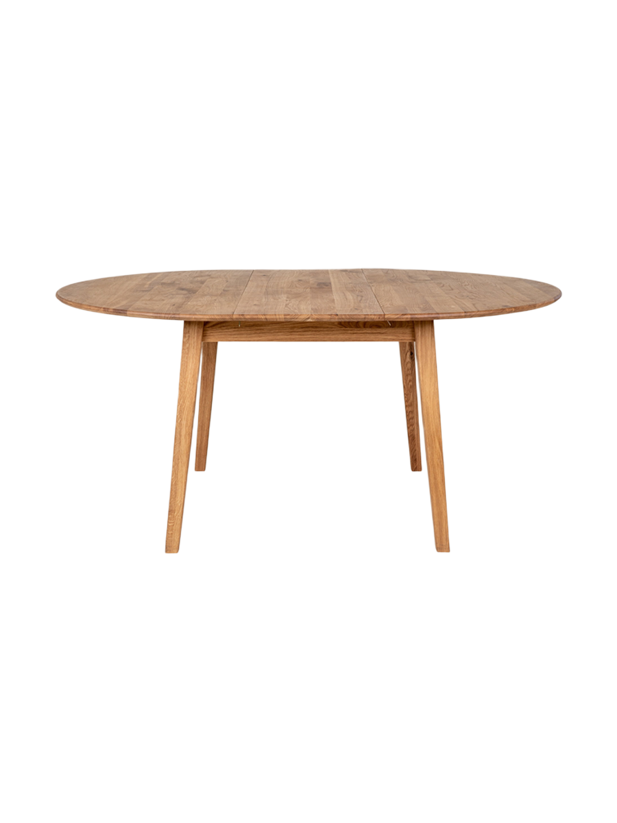 
Tavolo da pranzo in legno massello allungabile «Metzo» 118-158 x 118 cm - Naturale