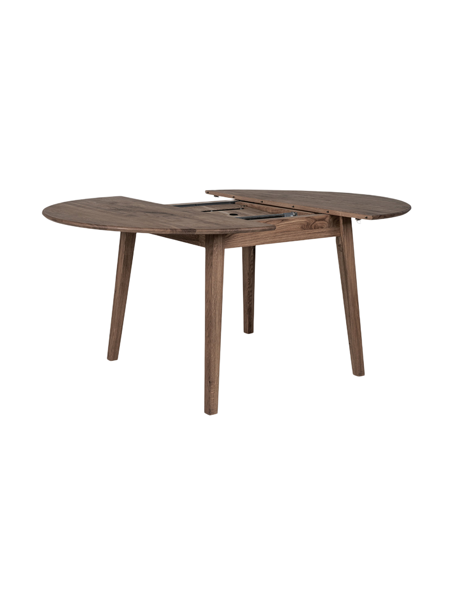 
Tavolo da pranzo in legno massello allungabile «Metzo» 118-158 x 118 cm - Marrone scuro