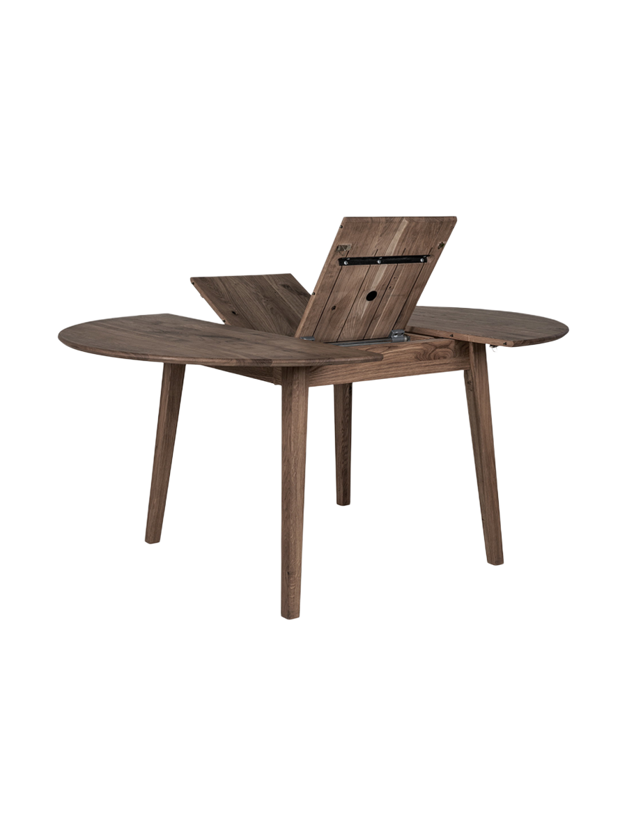 
Tavolo da pranzo in legno massello allungabile «Metzo» 118-158 x 118 cm - Marrone scuro