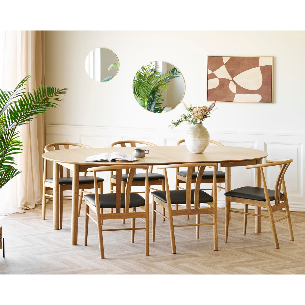 
Tavolo da pranzo allungabile di design «Stella» 120-220 x 120 cm - Rovere Naturale