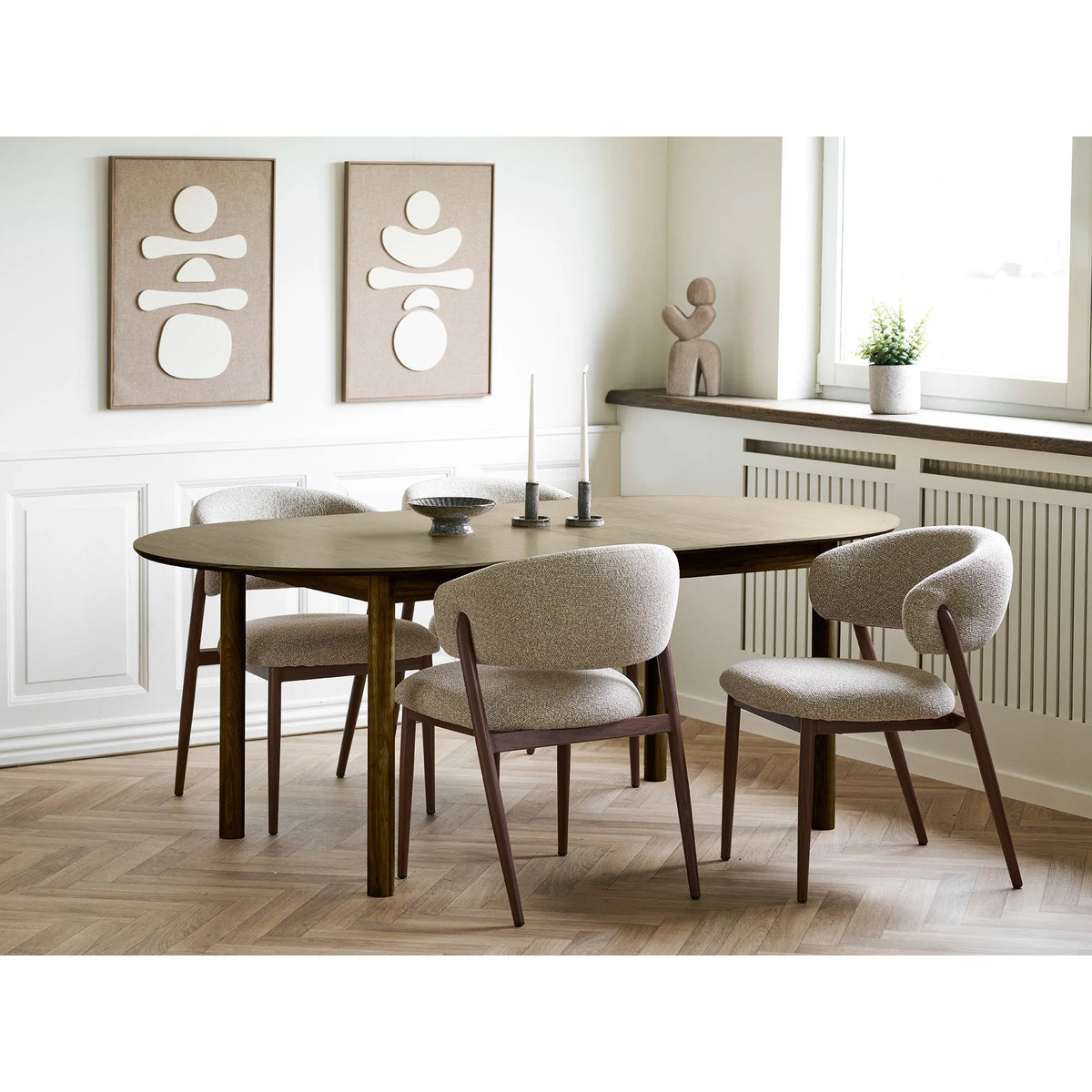 
Table à manger design extensible « Stella » 200-300 x 100 cm - Chêne brun foncé