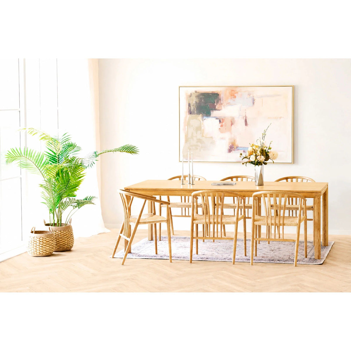 
Table à manger design extensible « Delphi » 100 x 220-320 cm - Naturel