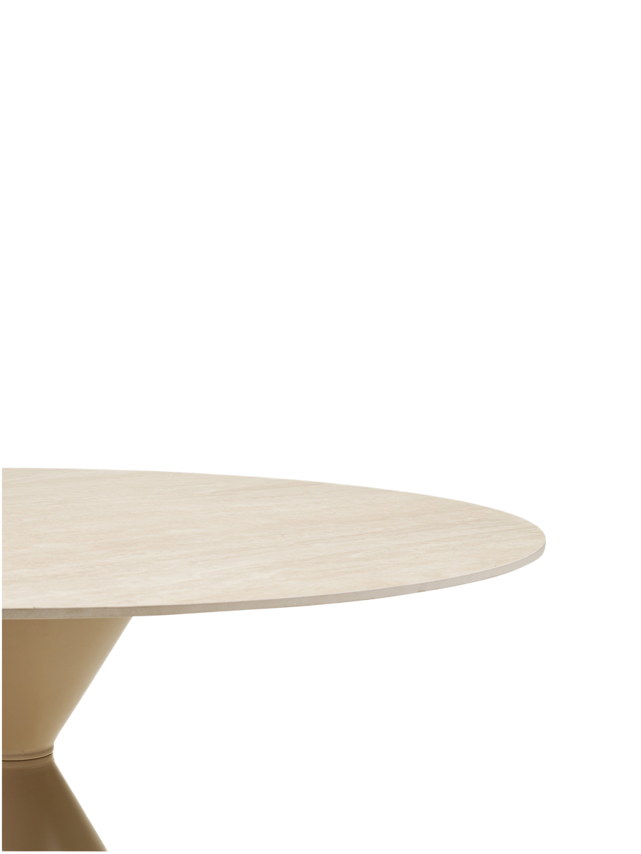 
Tavolo da pranzo di design rotondo «Annecy» con piano in ceramica