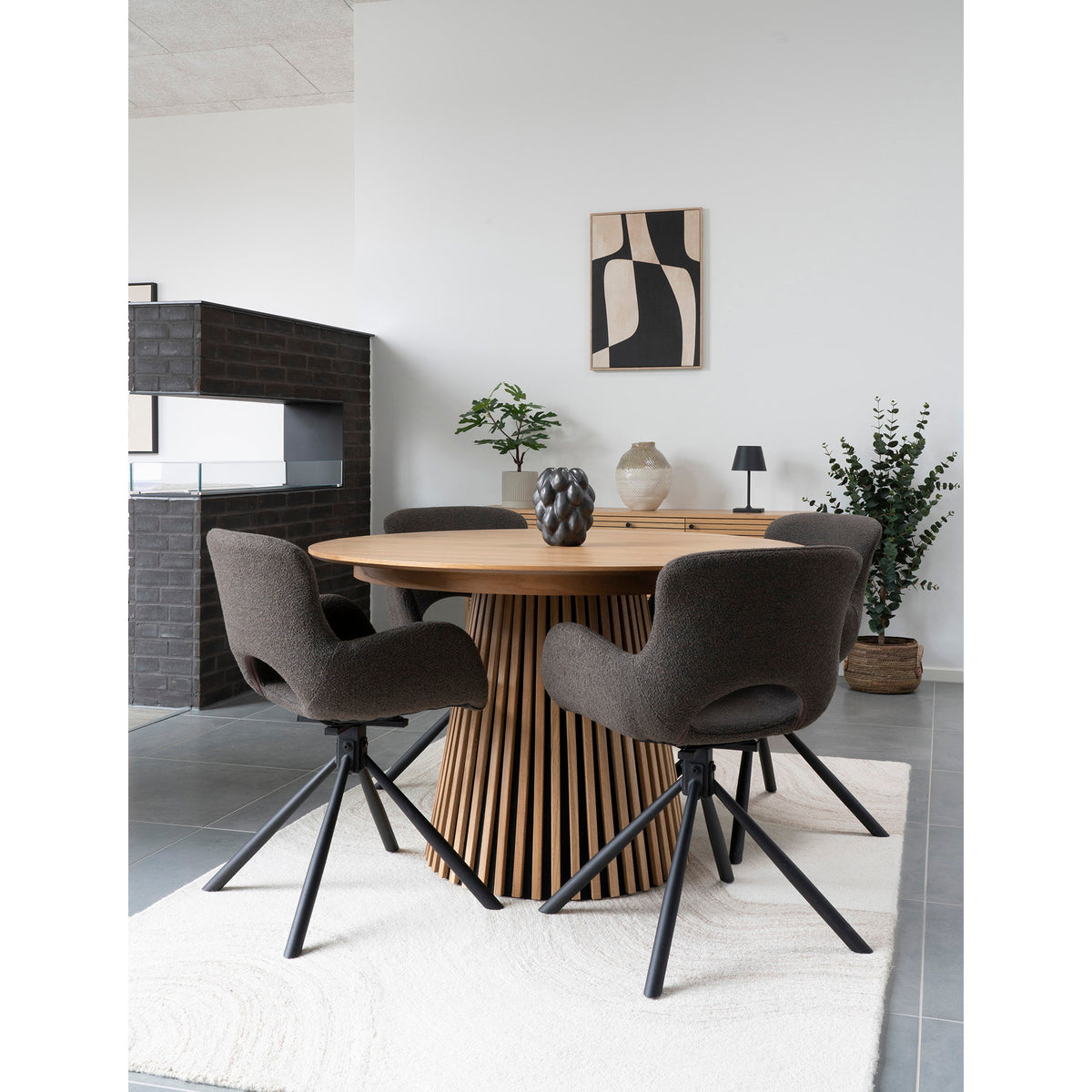
Table de salle à manger design extensible « Osakka » 120-240 x 120 cm - Chêne naturel