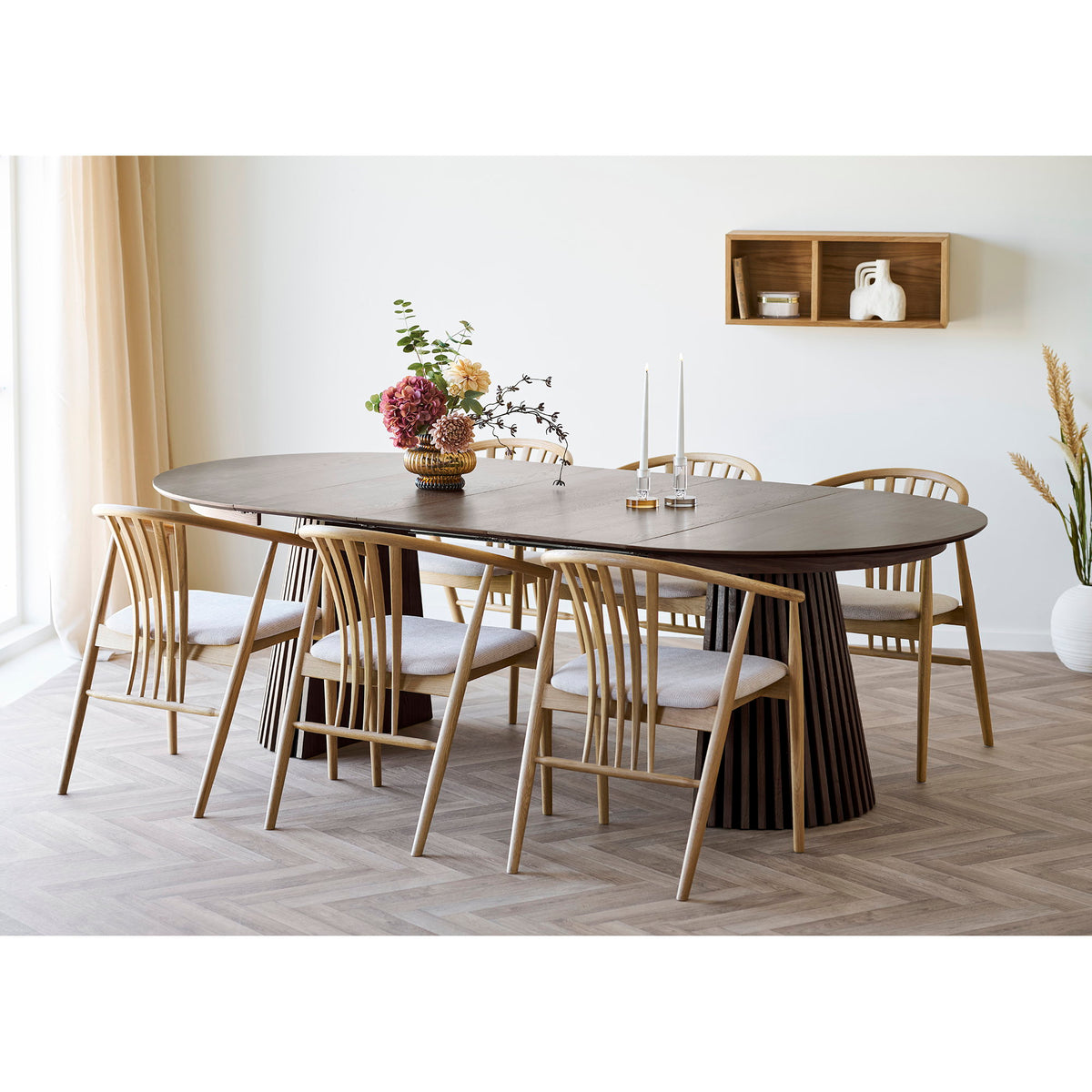 
Tavolo da pranzo allungabile di design „Osakka“ 120-240 x 120 cm - Rovere Marrone scuro