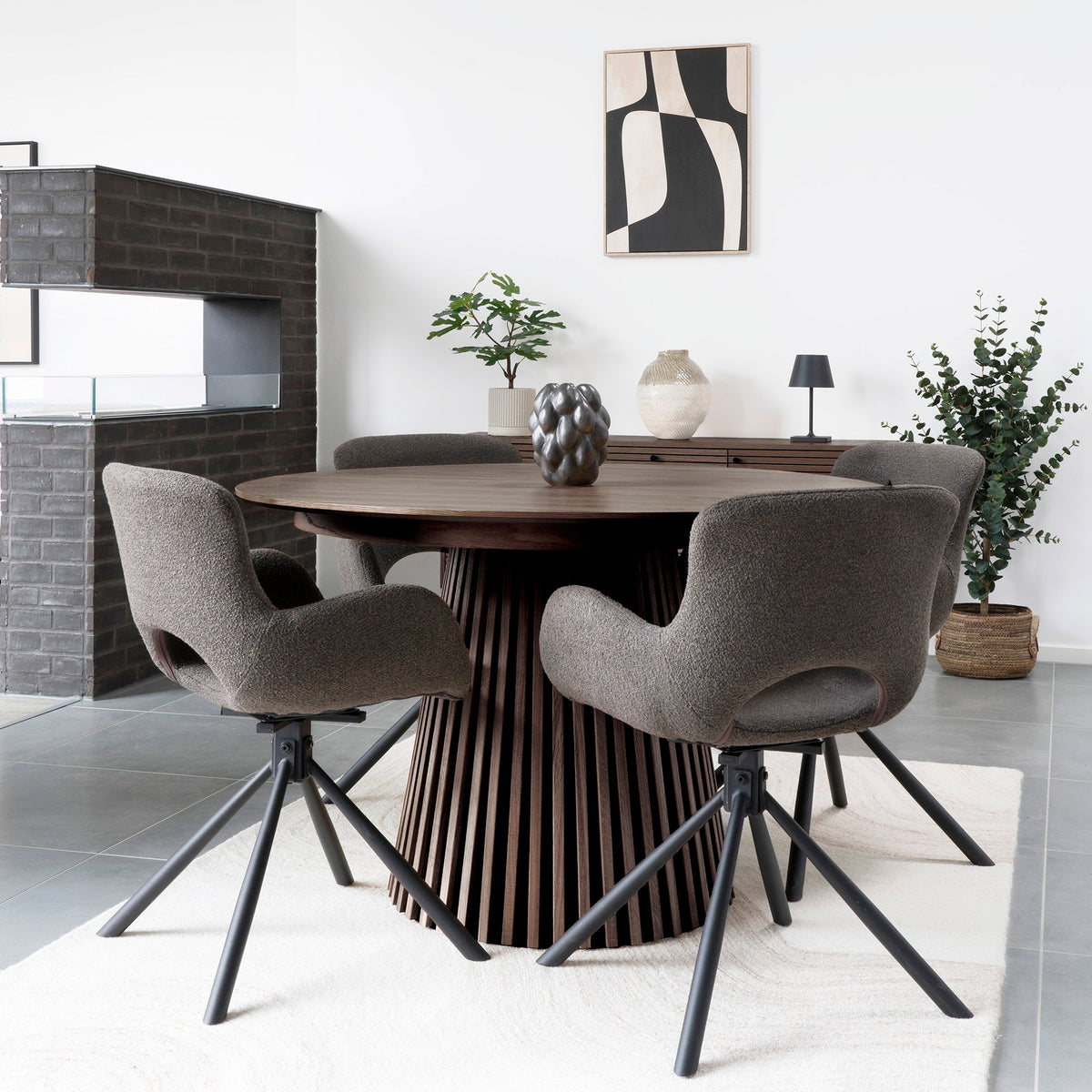 
Tavolo da pranzo allungabile di design „Osakka“ 120-240 x 120 cm - Rovere Marrone scuro