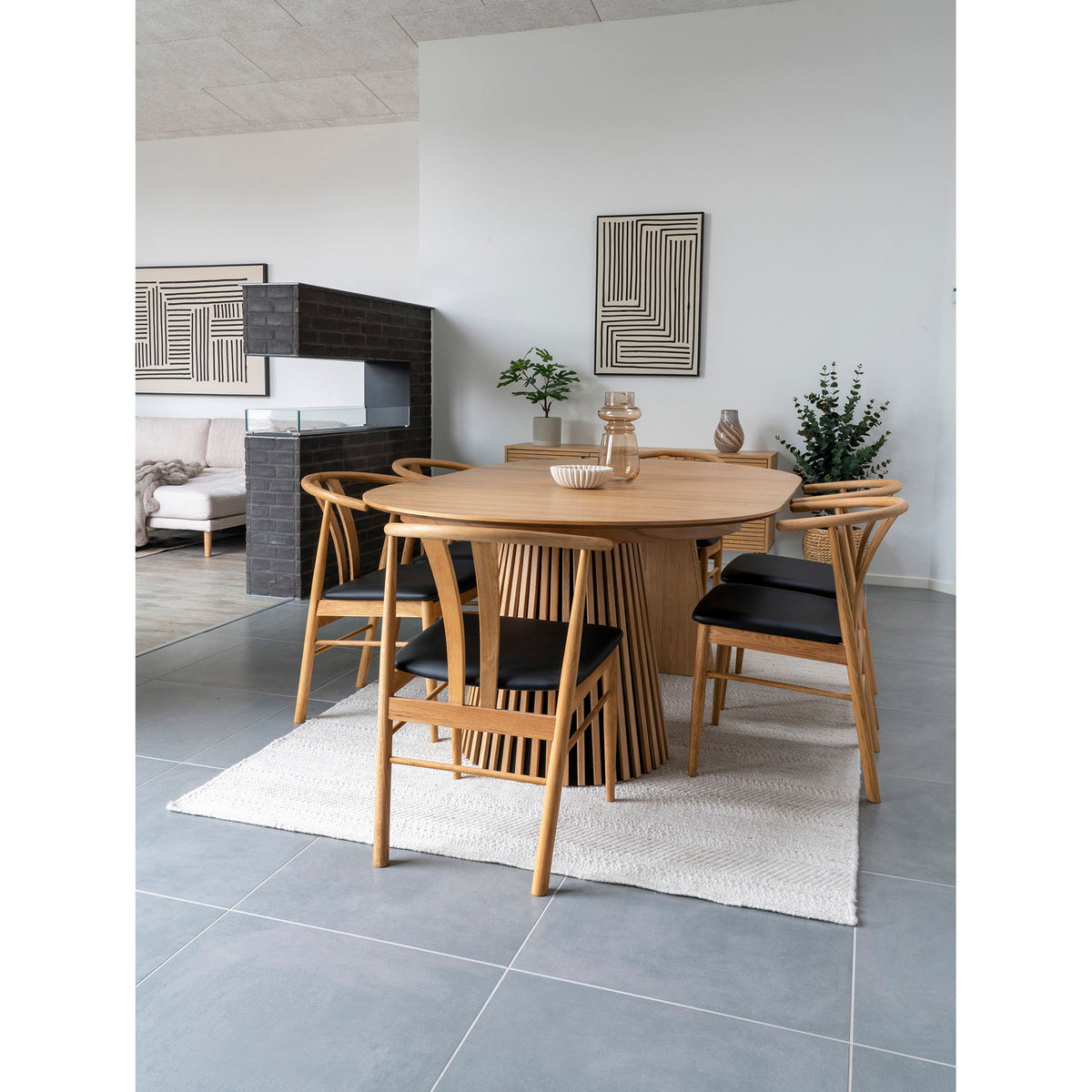 
Table de salle à manger design extensible « Osakka » 120-200 x 120 cm - Chêne naturel