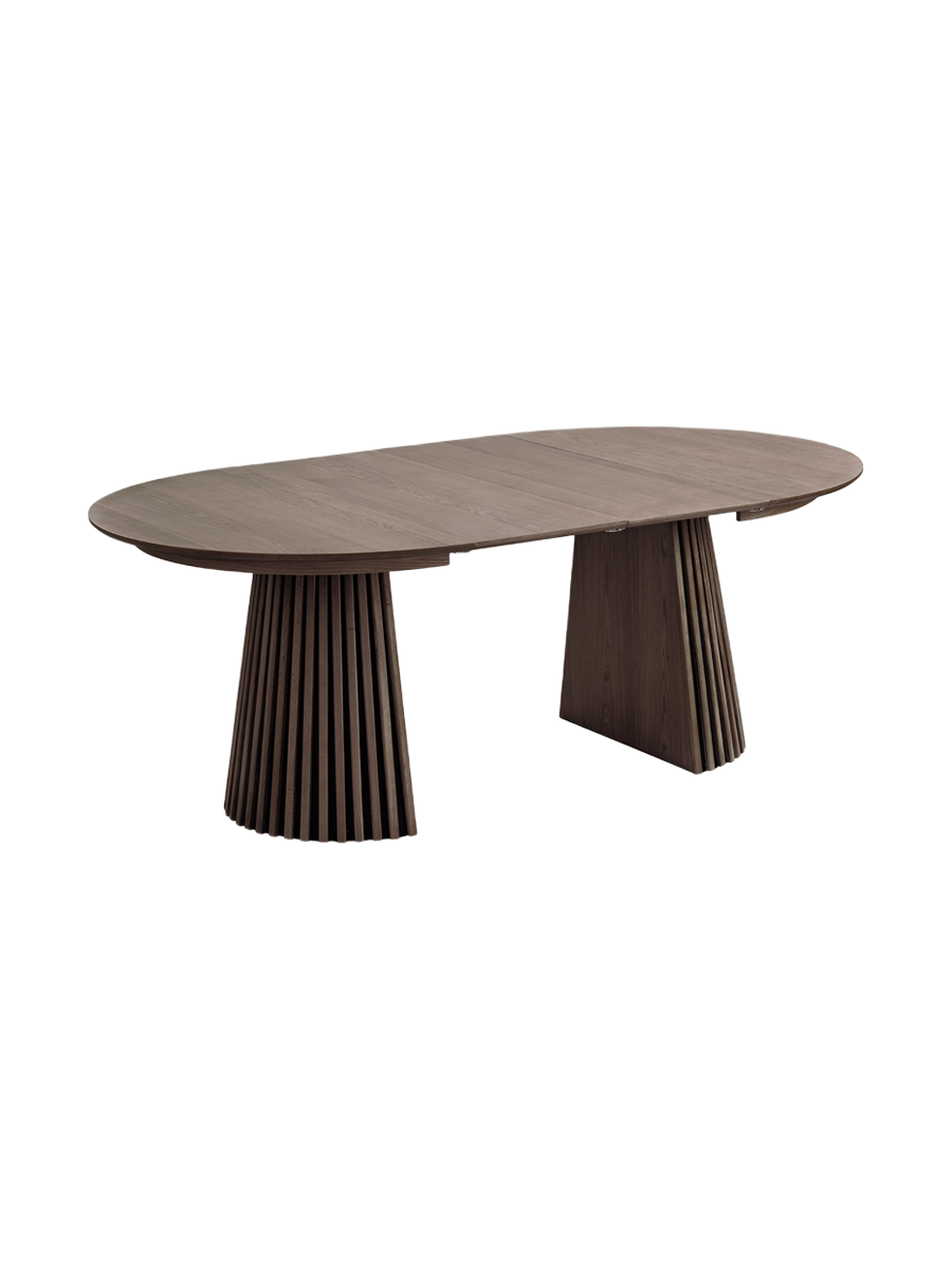 
Tavolo da pranzo allungabile di design „Osakka“ 120-200 x 120 cm - Rovere Marrone scuro