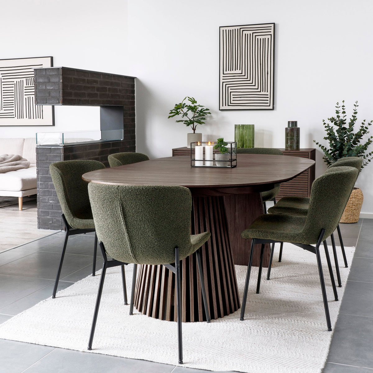 
Tavolo da pranzo allungabile di design „Osakka“ 120-200 x 120 cm - Rovere Marrone scuro