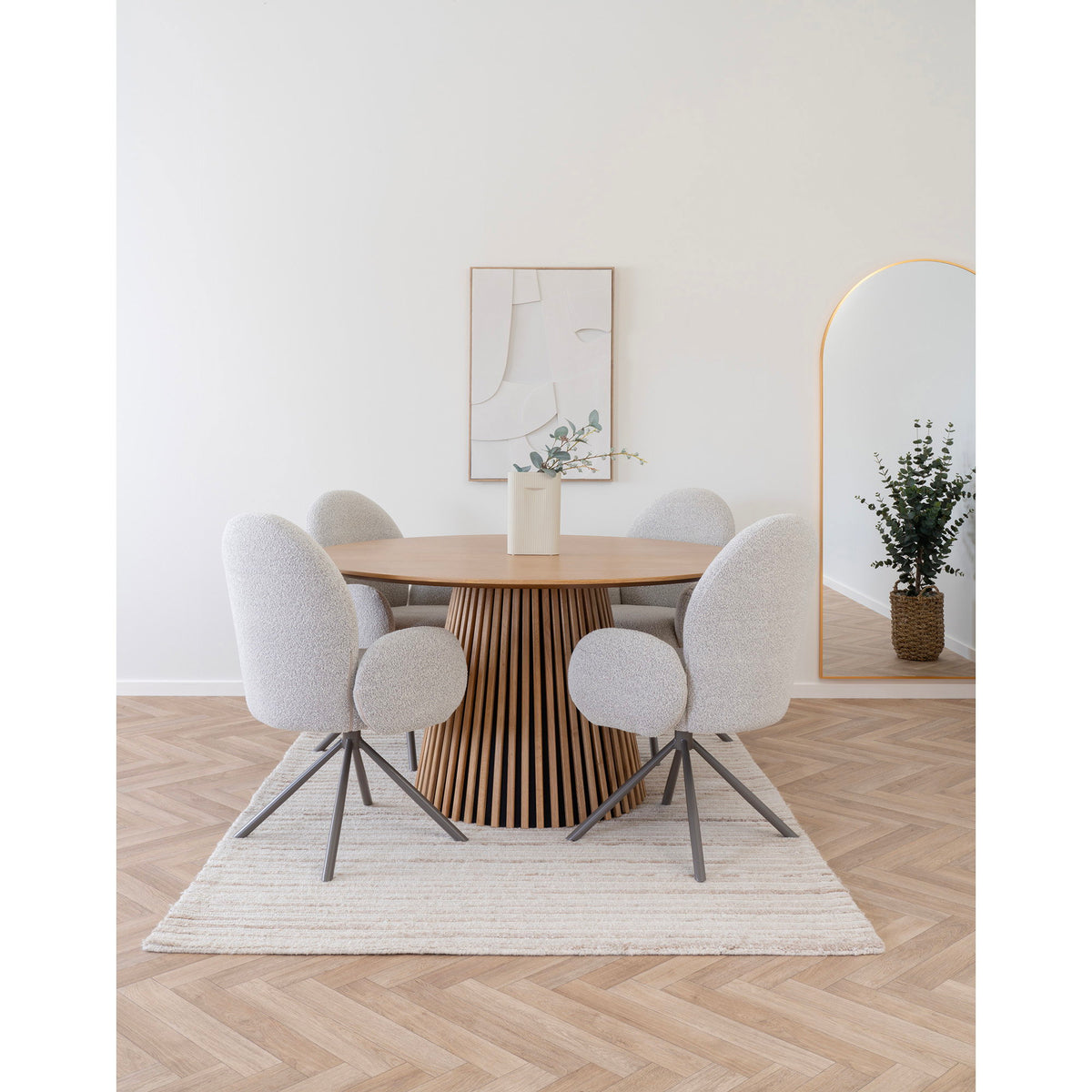 
Tavolo da pranzo rotondo di design „Osakka“ Ø 140 cm - Rovere Naturale