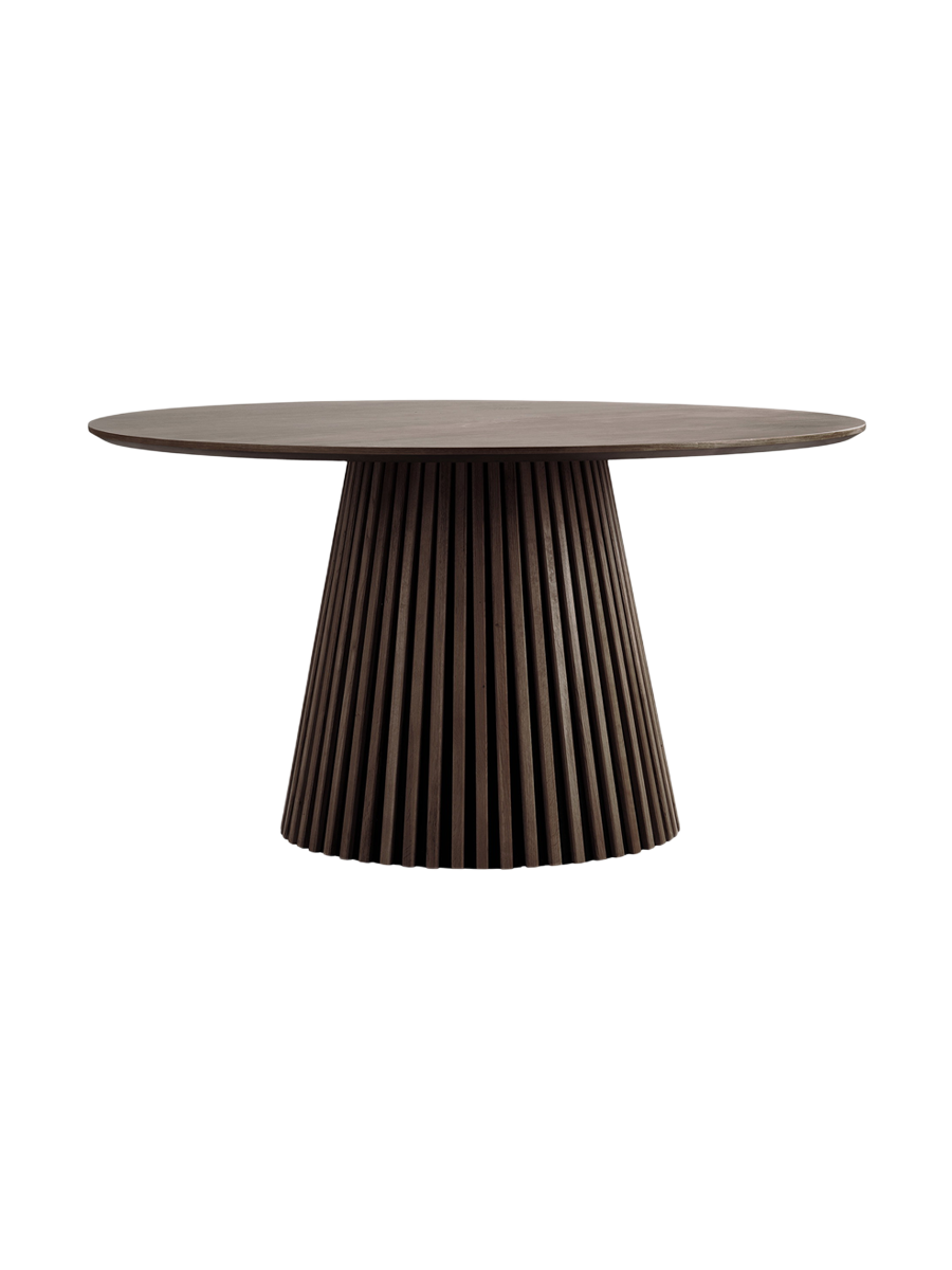 
Tavolo da pranzo rotondo di design „Osakka“ Ø 140 cm - Rovere Marrone scuro