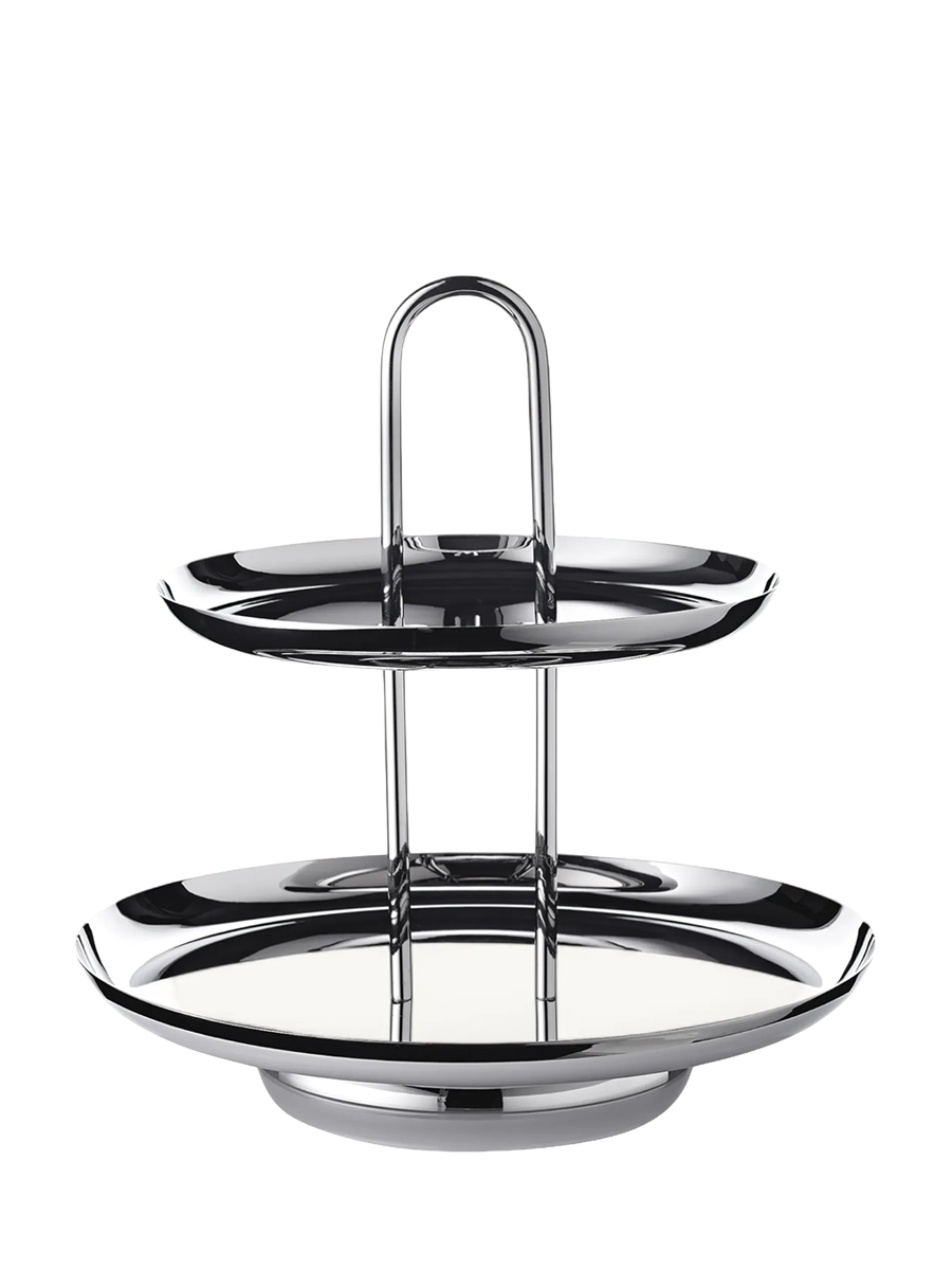 
Premium Edelstahl Etagere „Asus“ – hochglanzpoliert - 2-stufig, Ø 21.5 x 28 cm
