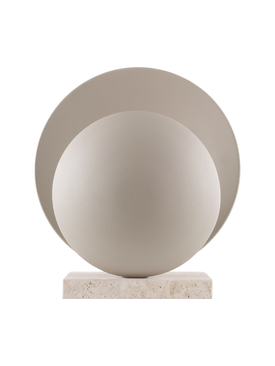 
"Orbit" designer table lamp with marble base - Beige
