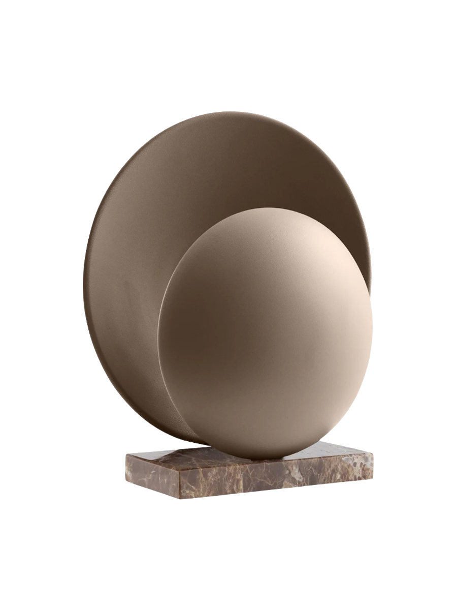 
"Orbit" designer table lamp with marble base - Mocha