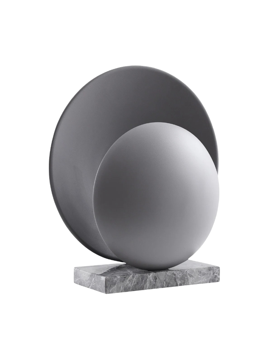 
"Orbit" designer table lamp with marble base - Grey