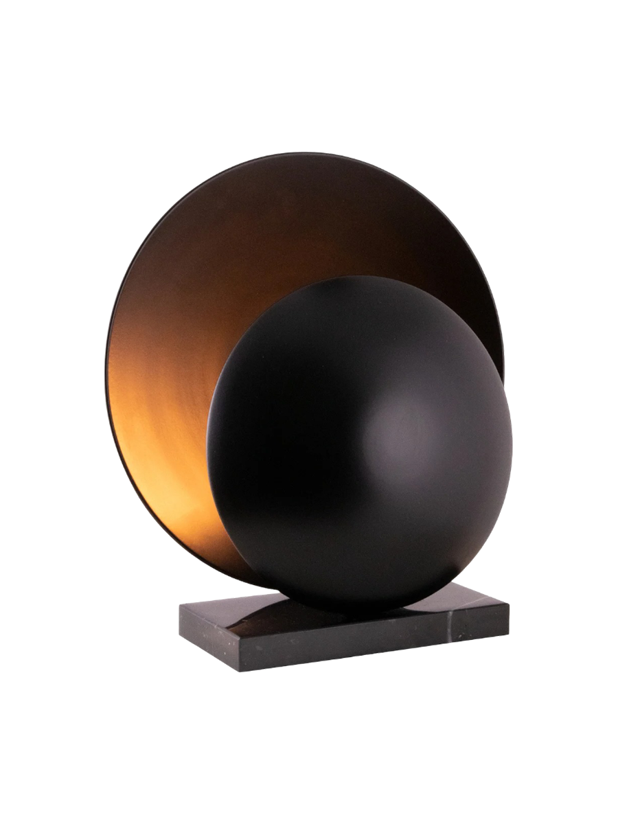 
"Orbit" designer table lamp with marble base - Black