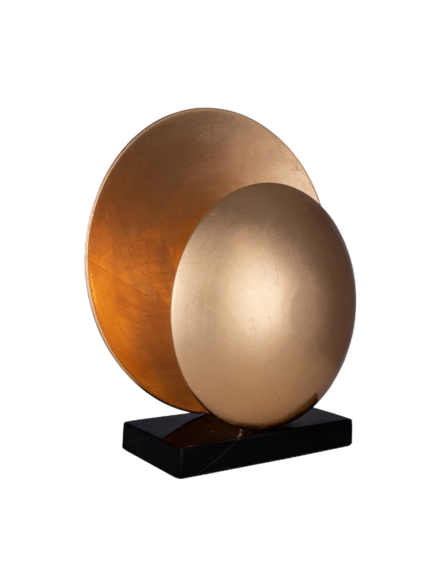 
"Orbit" designer table lamp with marble base - Brass