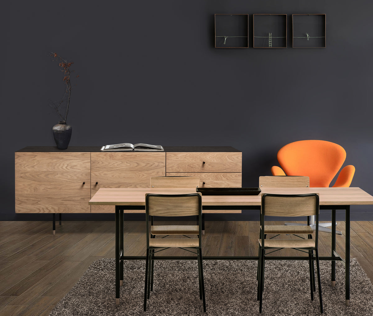 
Tavolo da pranzo rettangolare «Jugend» 200 x 95 cm - Rovere Naturale