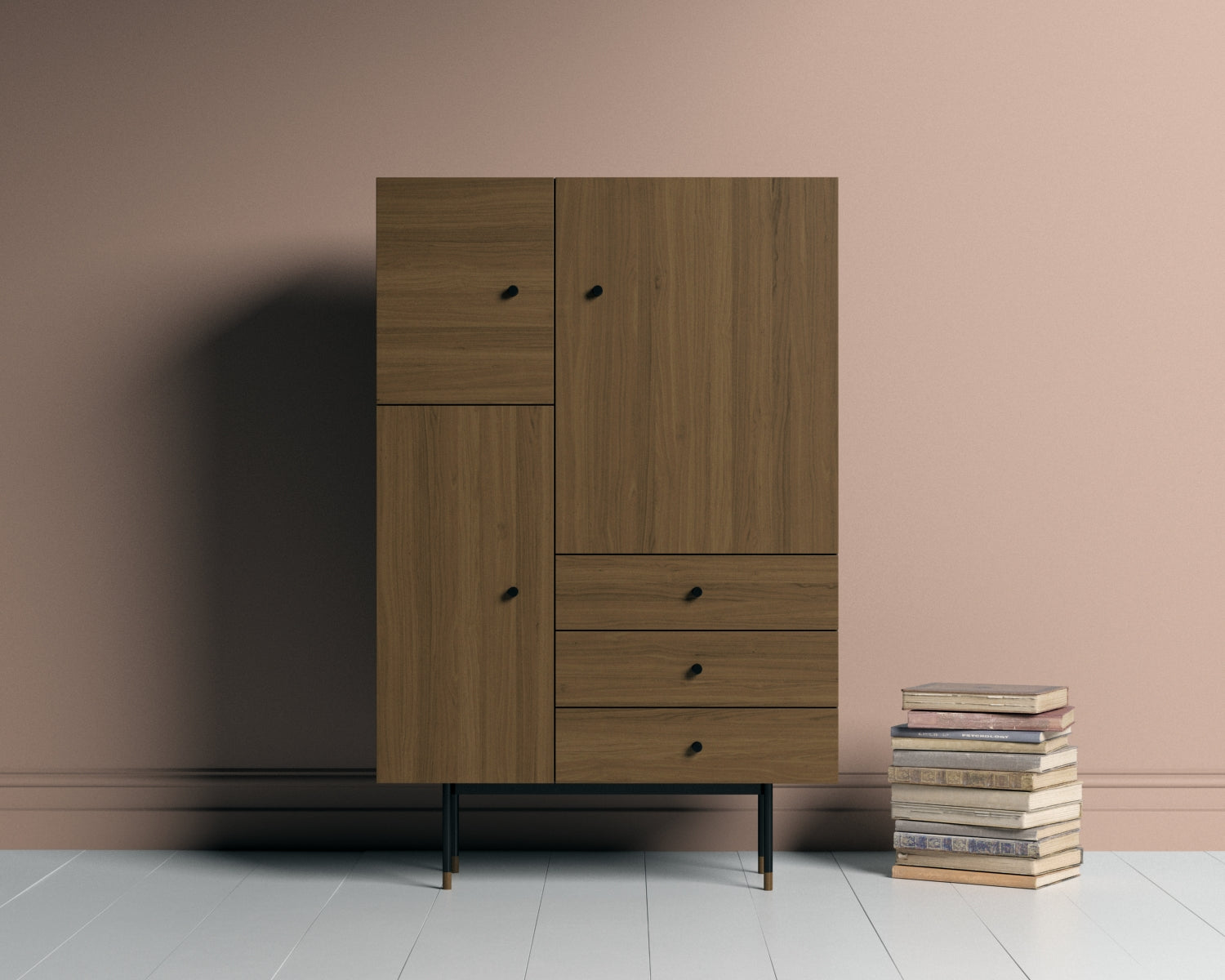 
Modern Highboard "Youth" - Nut tree