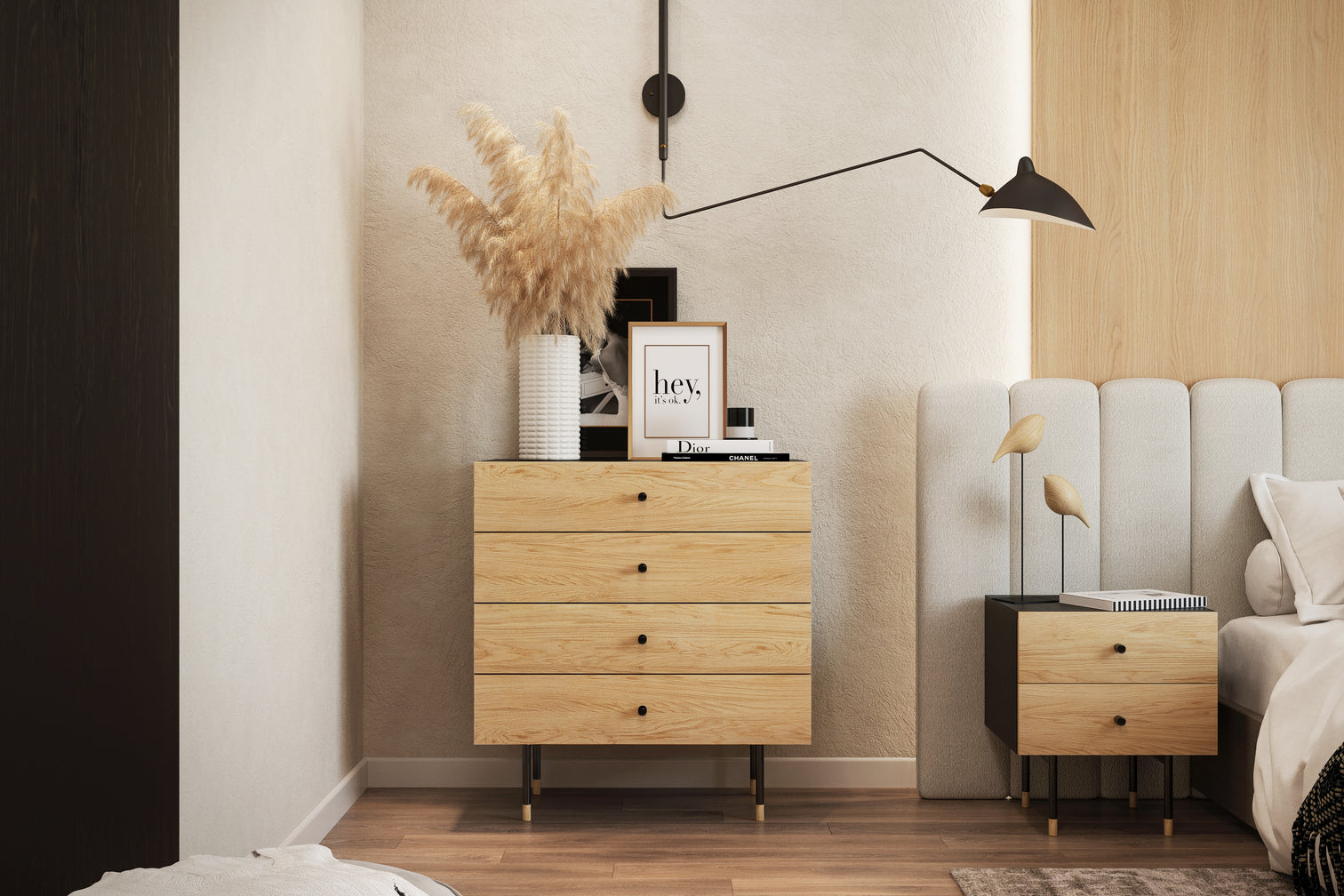 
Modern & high-quality chest of drawers "Jugend" - 4 drawers