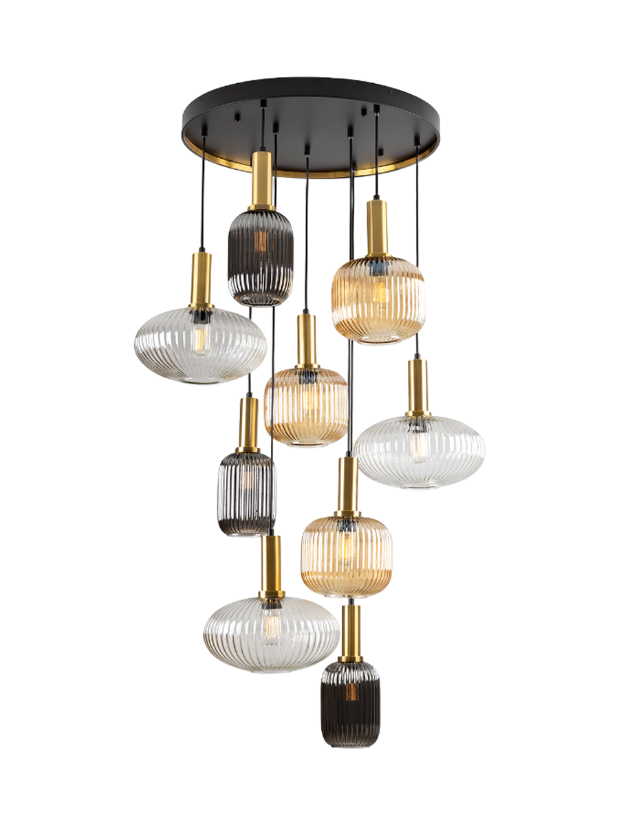 
Dimmbare Design Pendellampe „Norma“, 9-flammig - ohne Fernbedienung