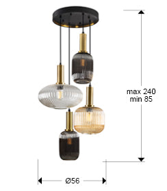 
Dimmable designer pendant lamp “Norma”, 4-light
