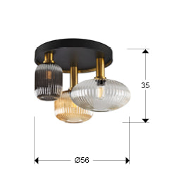 
Dimmbare Design Deckenlampe „Norma“, 3-flammig