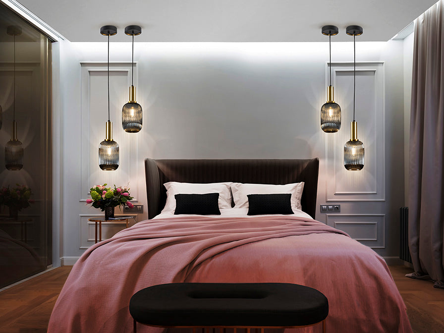 
Dimmbare Design Pendellampe „Norma“ - Dunkles Rauchglas