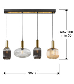 
Suspension design à intensité variable « Norma », 4 lumières