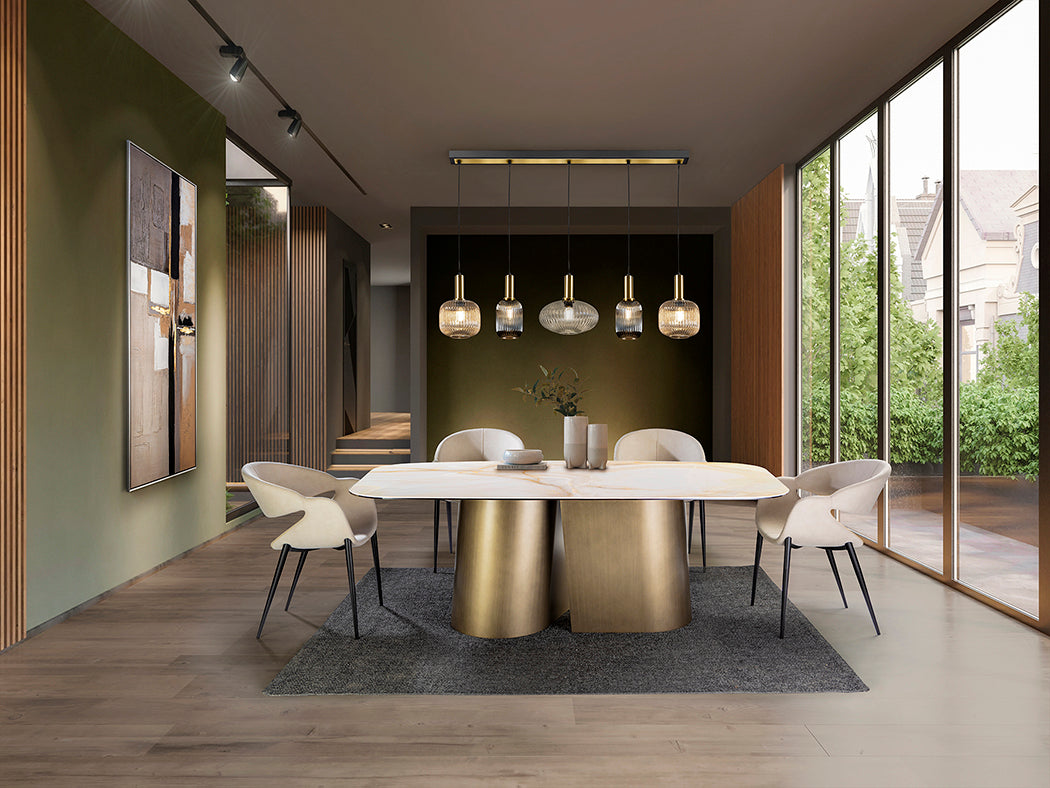 
Dimmbare Design Hängelampe „Norma“, 5-flammig