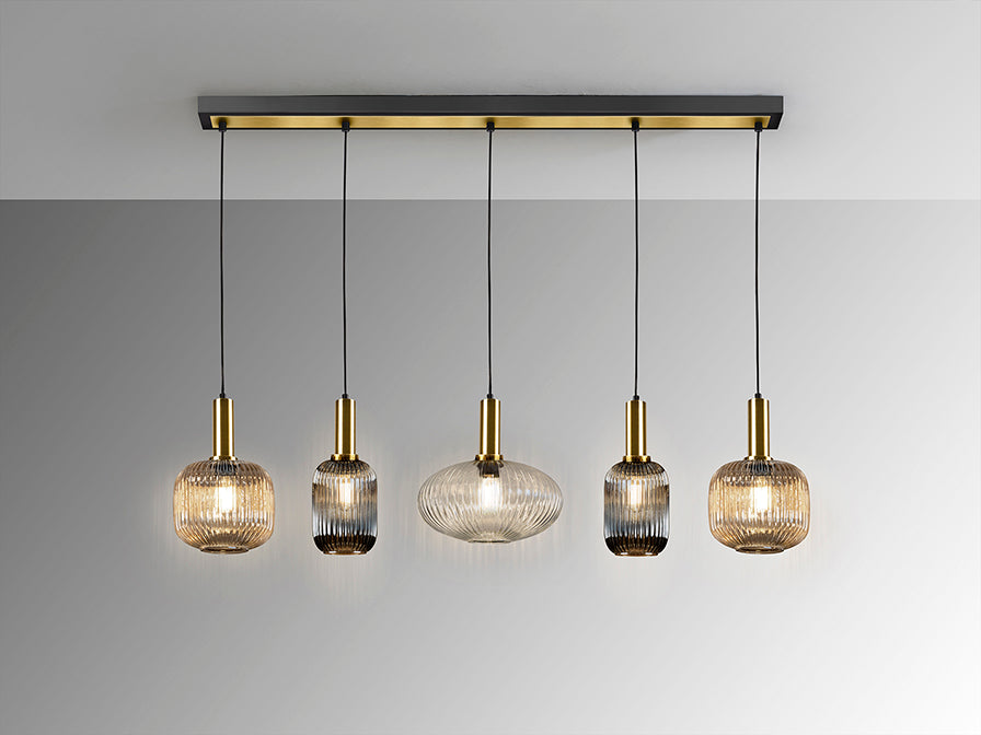 
Dimmbare Design Hängelampe „Norma“, 5-flammig