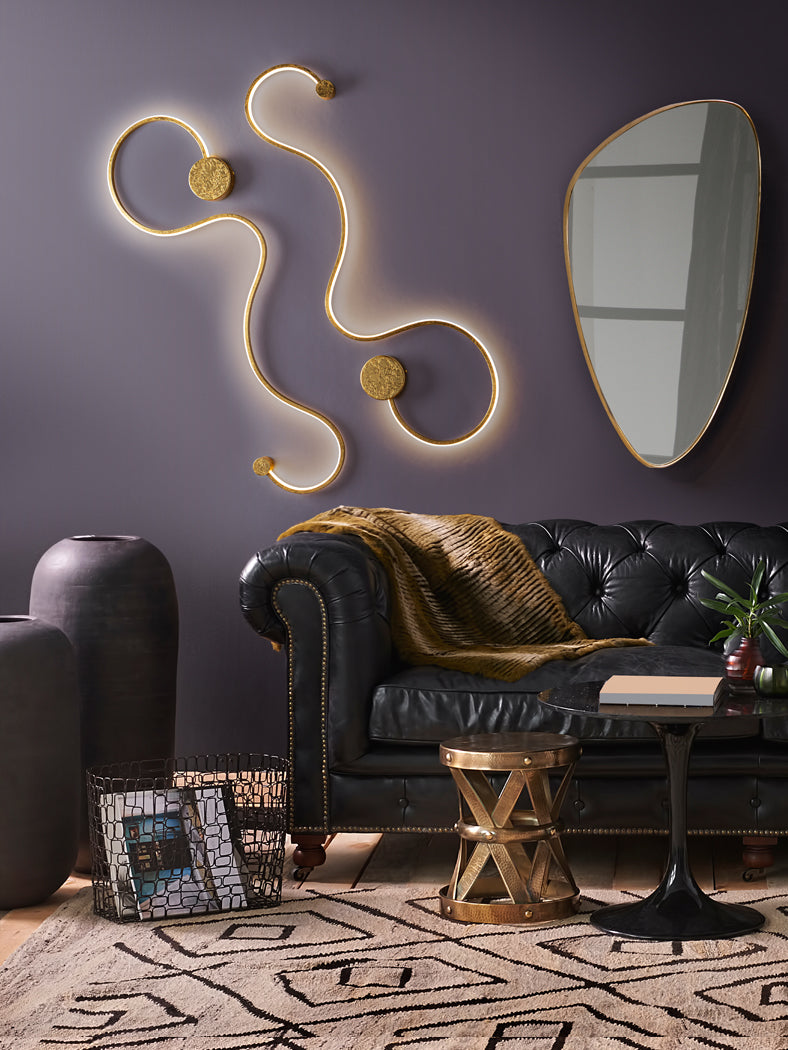 
LED Design Wandlampe „Grafos“ - Blattgold-Finsih