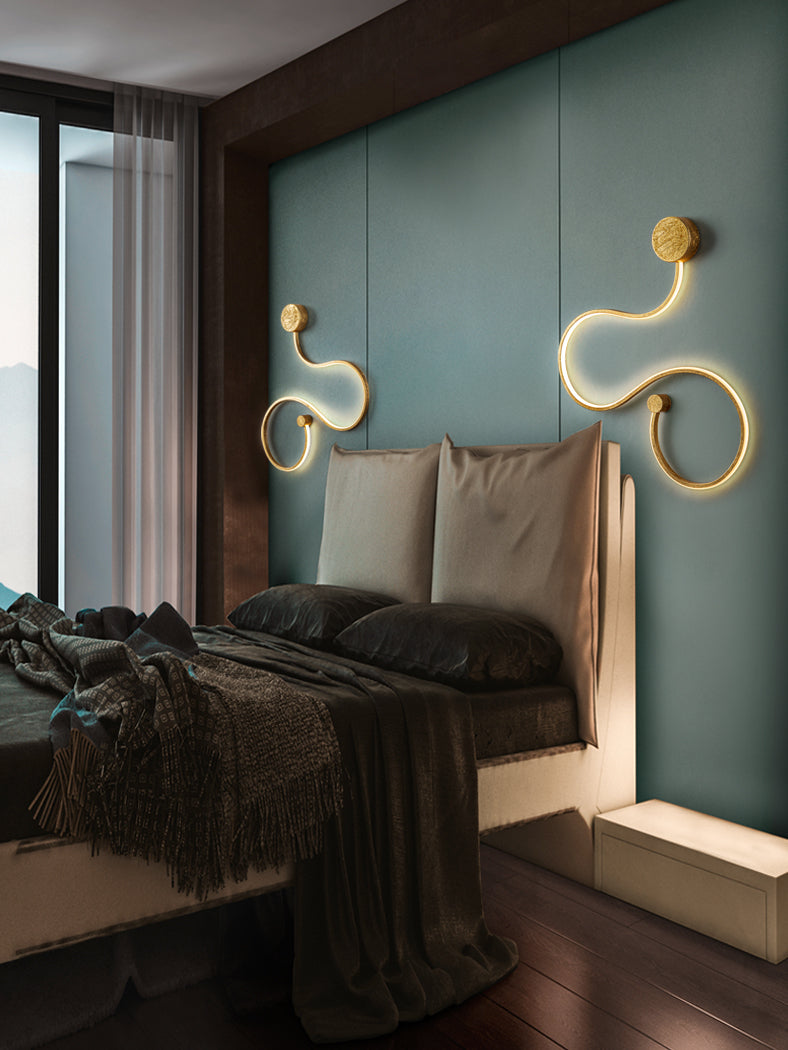 
LED Design Wandlampe „Grafos II“ - Blattgold-Finsih